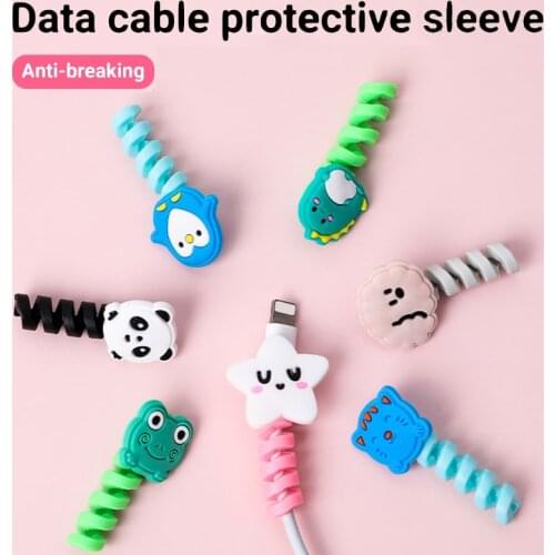 New Mini Silica Gel Cable Protector Cover Charger Data Bracket Earphone Protector Covering Line Holder Organizer Management