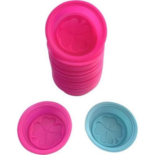 Flowers Silicone Soap Mold Multifunction Candle Molds Cake Candy Baking Mould DIY Handmade Craft Four-leaf clover