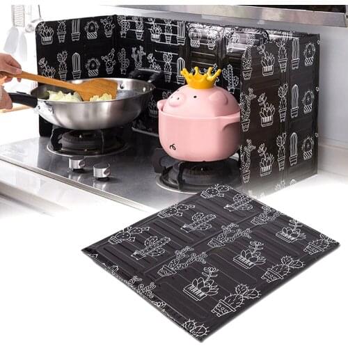 Aluminum Foldable Kitchen Gas Stove Baffle Plate Kitchen Frying Pan Oil Splash Protection Screen Kichen Accessories