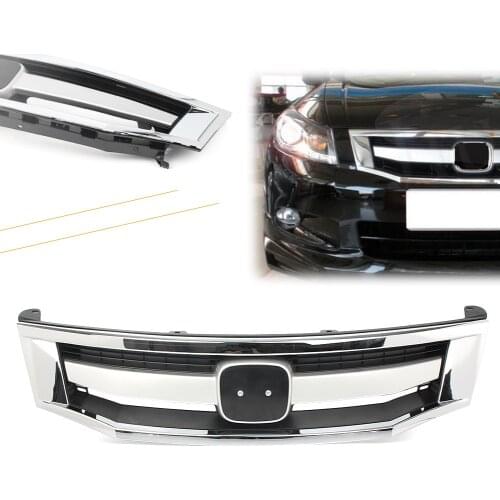 Auto Car Front Bumper Grille Upper Grill For Honda Accord 2008 2009 2010 Sport Style Chrome