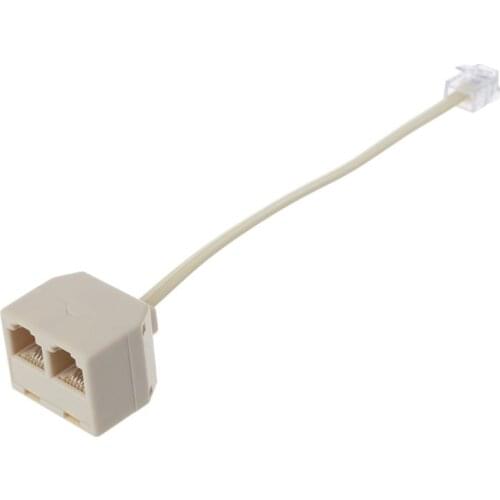 Telephone Splitter RJ11 6P4C 1 Male to 2 Female Adapter RJ11 to RJ11 Separator