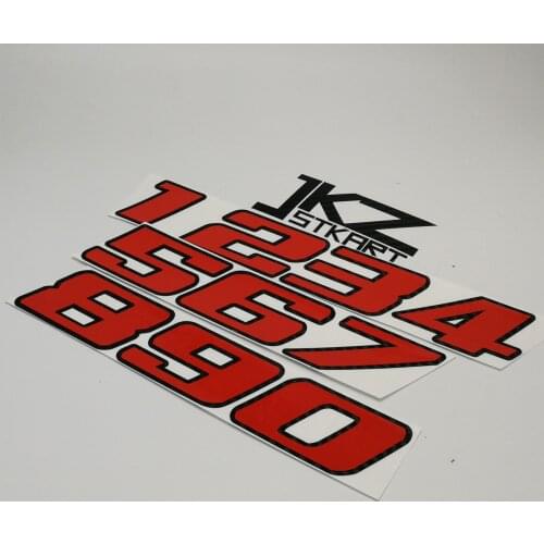 JKZ STKART Vinyl Die Cut Double-layer Number Red Reflective Sticker For Car Motor Bike Truck Laptop Helmet