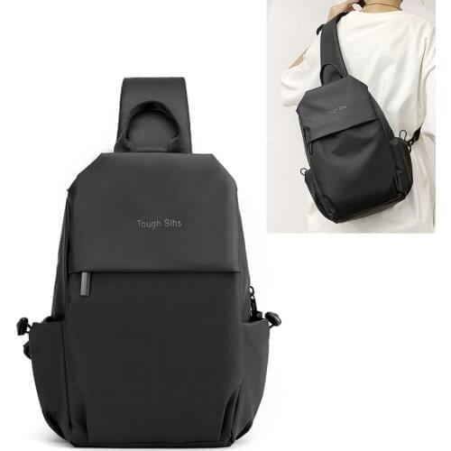 Waterproof Nylon Backpack Daypack for Men Travel Casual Satchel Cross body Messenger Chest Bags Fashion Knapsack Rucksack