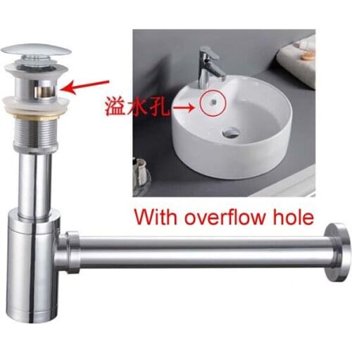 BECOLA Bathroom Pop Up Drain with Overflow Sink Water Drain Bathroom Basin Use Products Accessories Sewer pipe GZ-8509