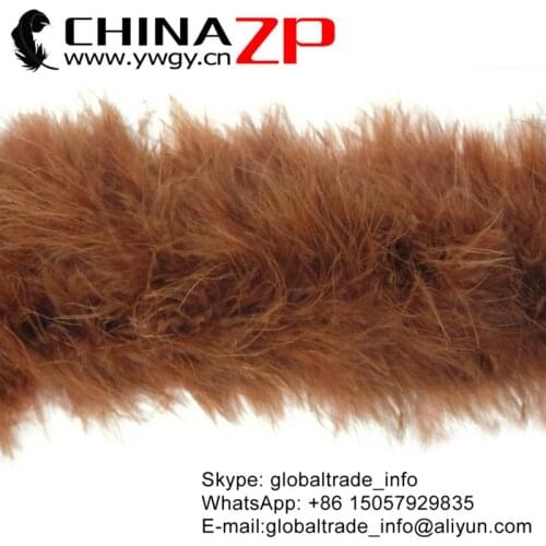 CHINAZP Factory 10 yards/lot 20g Selected Prime Quality Dyed Brown Marabou Feather Boas