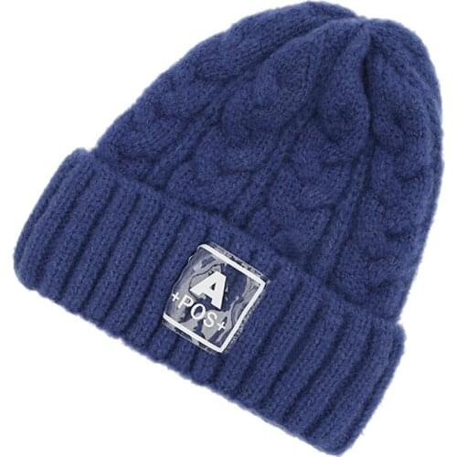 Winter Beanie Hat For Women Knitted Warm Double Layer Hats Female Winter Slouchy Beanie Skullies Korean Pink Red Black Cap