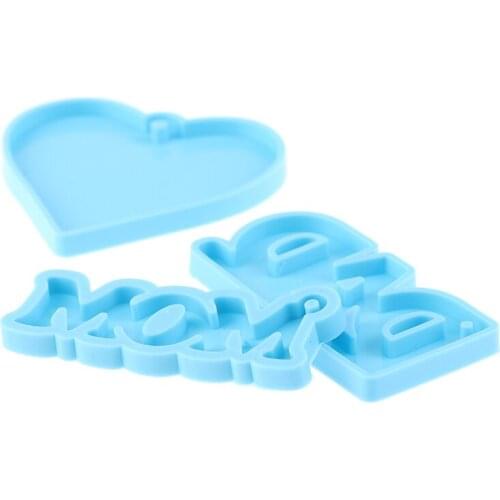 1PC DAD MOM Love Letters Keychain Mold Epoxy Resin Silicone Mould Craft DIY Necklace Charms Making Jewelry Pendant Clay Moulds