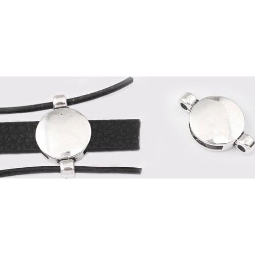 10pcs Antique Silver Color Slider Spacer Two Side Hole 3mm Fit 10mm Leather Cord Bracelets & Bangles Jewelry Making