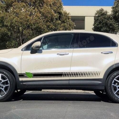 2 Pcs Car Side Stickers for Fiat Trekking Sports Long Styling Skirt Sticker Car Decoration Vinyl Decals Auto Tuning Accessories