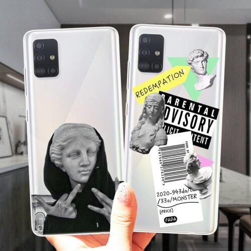 Funny Statue Abstract Art Luxury Soft Case Cover For Samsung A51 A71 A21S A01 A10 A11 A20 A30 A31 A40 A41 A50 A60 A70 A7 A8 Plus