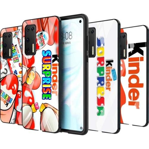 Tempered Glass Cover Shell Luxury Trolly egg KINDER JOY Surprise For Huawei P40 P30 P20 P10 Pro Plus Lite 5G 2019 Phone Case
