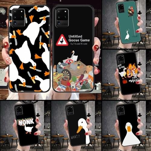 Duck Untitled Goose Game Phone case For Samsung Galaxy Note 4 8 9 10 20 S8 S9 S10 S10E S20 Plus UITRA Ultra black luxury hoesjes