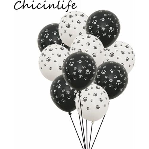 Chicinlife 10Pcs Dog Feet Printed Latex Balloons Birthday Party Baby Shower Kids Toys Dog Footprint Balloon Pet Party Supplies