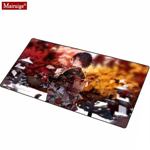 Colorful LED Mousepad RGB Glow Anime Girl Kimono Flowers XXL Large Pink Mouse Pad 90x40cm Gamer Desk Mat for Laptop Table Pads