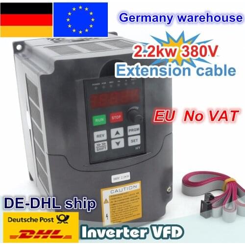 【DE free VAT】 2.2KW 380V 6A Spindle motor inverters Vector Control Frequency Converter 3HP Input FOR CNC ROUTER MILLING MACHINE