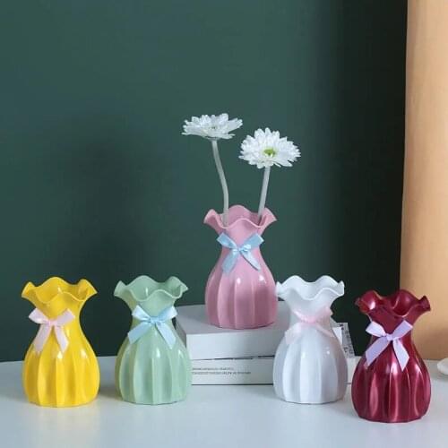 Creativity Simple European Style Vase Home Living Room Decoration Ornaments Simulation Dried Flower Vase Desktop Plastic Vase