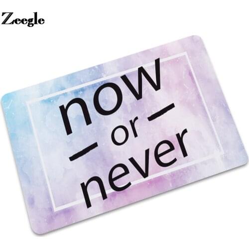 Zeegle Letter Printed Door Mat for Kitchen Bedroom Bedside Foot Mat Bath Floor Doormat Non-Slip Rubber Mat