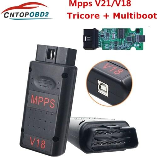 Newest MPPS V18 Ecu Chip Tuning Tool MPPS V18.12.3.8 MAIN + TRICORE + MULTIBOOT with Breakout Tricore Cable OBD2 Diagnostic Tool