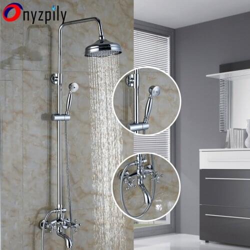8"Shower Head Bathroom Shower Faucet Display Shower Set Hot and Cold Water With Rainfall Shower Spray