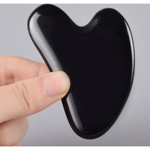 Facial Jade Guasha Board Black Obsidian Massage Tools Point Foot Back Acupress Face Lift Spa Massager Beauty Skin Health Care
