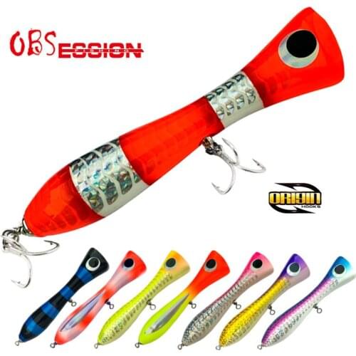 OBSESSION 120g Surface Trolling Baits Topwater Handmade Wood Fishing Lure Deep SeaTackle With Origin Hooks Saltwater Crankbait