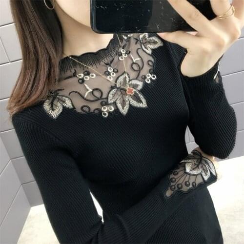 OHCLOTHING XH 60509 new autumn stretch sweater collar embroidery render womens clothing of cultivate morality 40