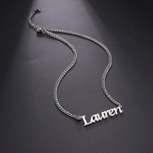 Sipuris Personalized Custom Name Necklace Pendant Gold Color Cuban Chain Custom Nameplate Necklaces for Women Men Jewelry Gifts