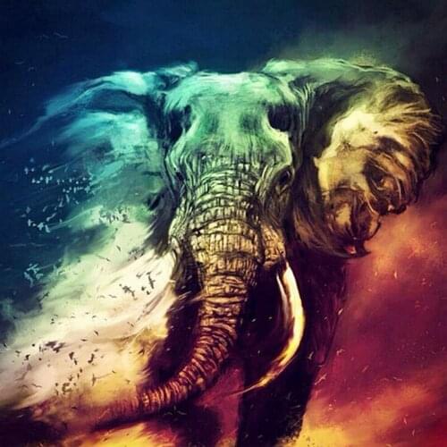 Full Diamond Painting Cross Stitch Round Diamond Mosaic Craft Diamond Embroidery 5D Diy Needlework Color Elephant Home Paintings