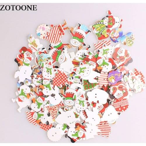 ZOTOONE Mix Christmas Wodden Buttons For Clothing Needlework Scrapbooking Snowman Santa Claus Craft Sewing Buttons Accessories A