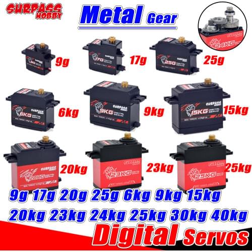 SURPASS HOBBY Digital Servos Metal Gear Servo Waterproof 9g 17g 20g 25g 6kg 9kg 15kg 20kg 23kg 25kg 30kg 40kg 70kg for Rc Car ZD