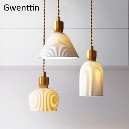 Nordic Ceramic Pendant Light Vintage Hanging Lamp Dining Room Lights Kitchen Lighting Fixtures Home Decor Suspension Luminaire