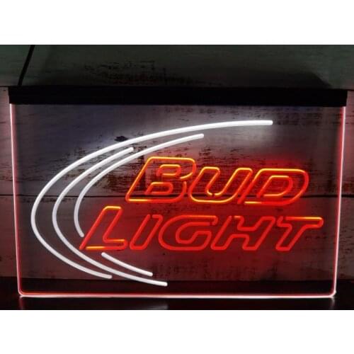 SS197 Bud Light Beer Ice Bar Decoration Gift Dual Color Led Neon Sign