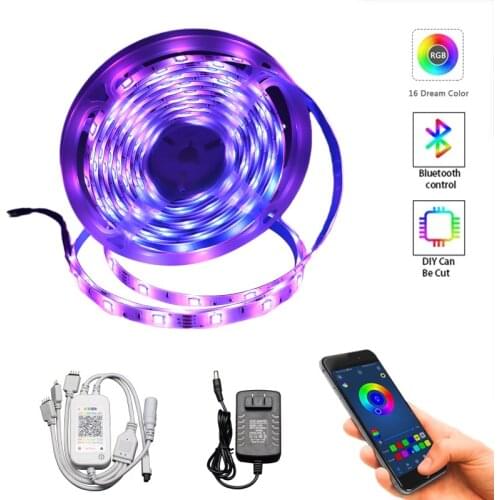 LED Light Strips IP68 Bluetooth Controller Flexible RGB 5050 Decoration BackLight Lamp Night light Luminous String For Bedroom