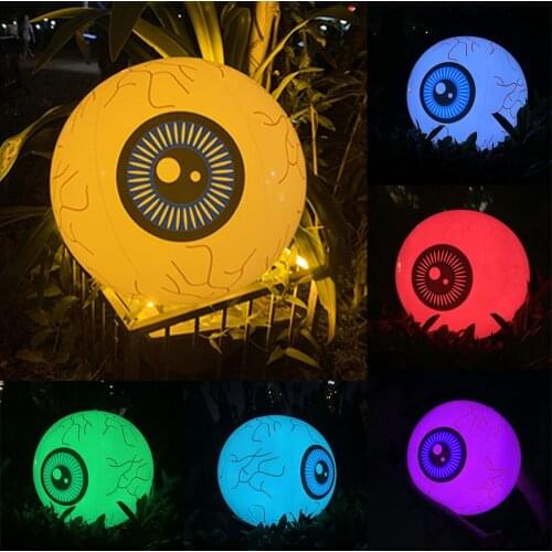 Remote Controlled Led Inflatable Eyeball Round Shape Scary Lights Halloween Party Decoration Horror Props Ornament Home Decor