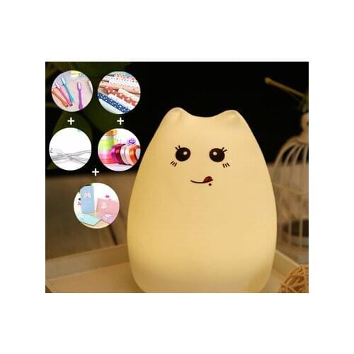 Colorful Silicone Animal Lamp LED Cute Chinchillas Nightlight for Kids Bedroom Bedside Night Light with Gifts 7 Colors Optional