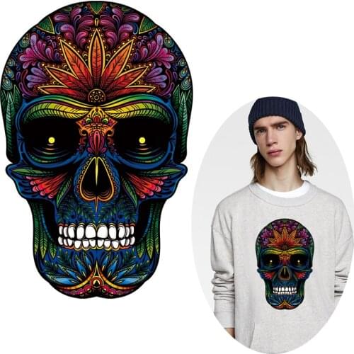 DIY Motorcycle Iron on Transfers For Clothes Punk Biker Patches for Clothing 3D Heat Thermal Stickers On T-shirt Applique Stripe