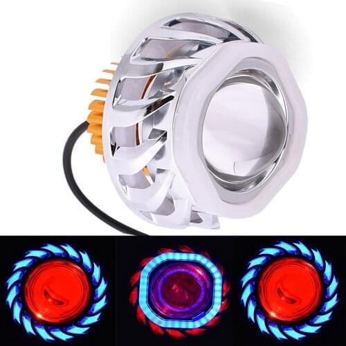 Universal Motorcycle Headlight 12V Angel Devil Eye Auxiliary Fog Lamp For Suzuki GS550M GSX1100F GSX600 600 750 Katana DL1000