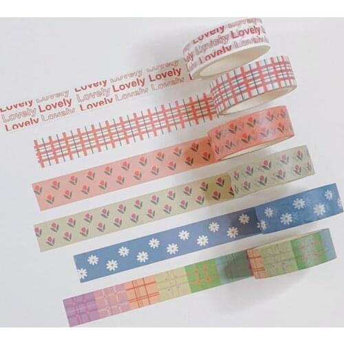 Washi Tape Tulip alphabet Love And Paper Adhesive Tape Love Flower Washi Tape Hand Account Decorative Tape Stationery Adhesive