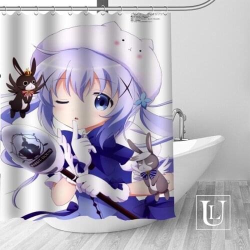 Waterproof Bathroom Curtains Modern Gochuumon Wa Usagi Desu ka png Shower Curtain polyester Bath screens Customized curtain