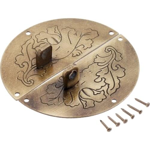 1pc Hardware Cupboard Pull Handles Antique Bronze Latches Lock Clip Clasp Wooden Jewelry Gift Box 60mm