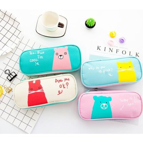1 Pcs Kawaii Pencil Case Cute little animal School Pencil Box Pencilcase Pencil Bag School Supplies Stationery