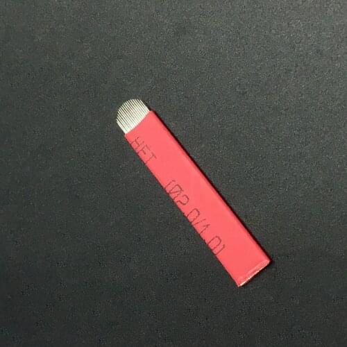 100 Pcs 18U Shape 0.18 0.20 Tattoo Needles Permanent Makeup Eyebrow Embroidery Blade For 3D Microblading Manual Tattoo Pen