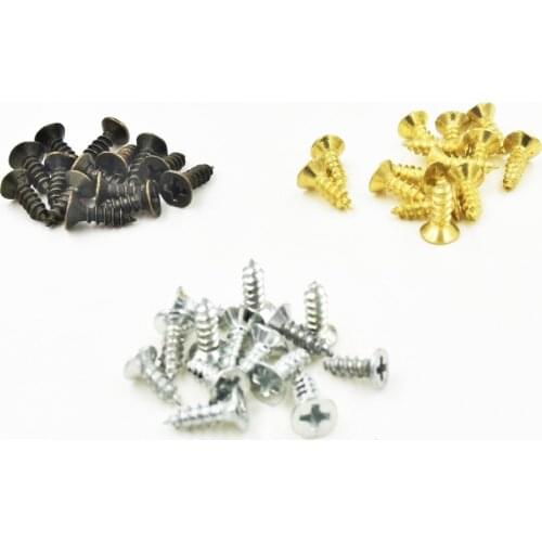 100 PCS 2.5 * 6 / 2.5 * 8 / 2.5 * 10mm 2.5 * 12mm Flat Small Screw Head Carpenter Screw Hardware Accessory Box Wooden Furniture