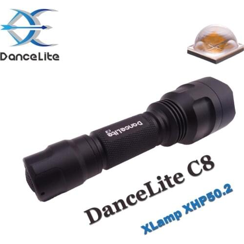 2600Lm DanceLite C8 Upgrade 3.0V XHP50.2 HIGH POWER LED Flashlight 18650 Torch Hunting Lantern (OP/SMO)