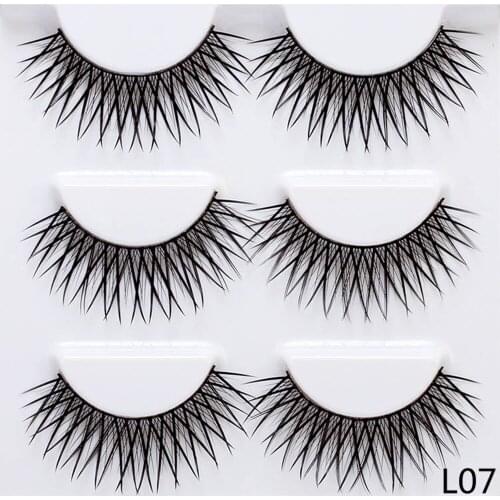 3 Pairs Crisscross False Eyelashes Fake Lashes Natural Long Makeup Lashes Extension Eyelashes for Makeup L07 14mm