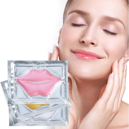 300Pcs/lot Super Lip Moisturizing Pink Yellow Crystal Collagen Lip Mask Patch Moisturizing Essence Wrinkle Lip Plumper Skin Care