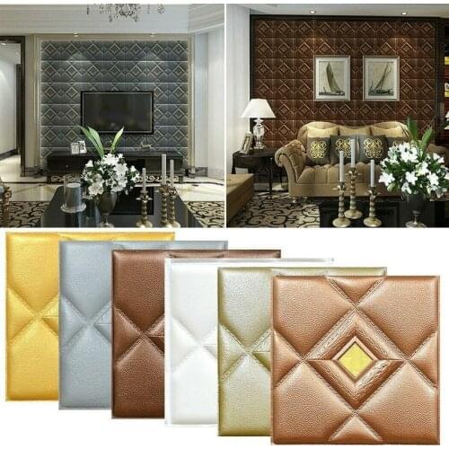 3D Self-adhesive Three-dimensional Ceramic Tile Wall Sticker Foam Board Waterproof Bedroom Decoration TV Background Wall Paper