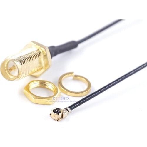 50pcs Reverse Polarity center Pin SMA Connector Cable male to uFL/u.FL/IPX/IPEX Connector RF Adapter Assembly RG 1.13 RP-SMA-K