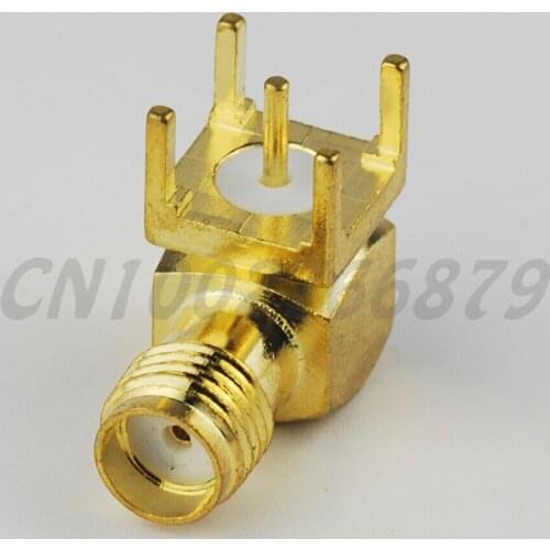50pcs RF electrical Coaxial Connector SMA thru hole Jack right angle PCB Mount short version