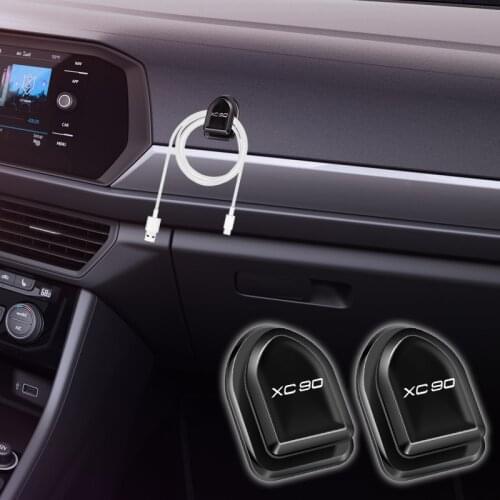 Car Hooks for VOLVO XC90 Organizer Storage Hanger USB Cable Headphone Key Storage Car Accessory Car Adhesive Hook Hanger Mini